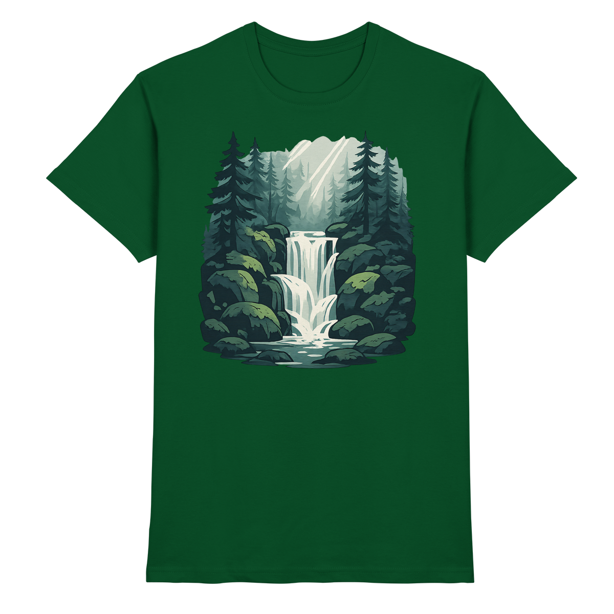 Arvenzo Fall Creek unisex shirt in bottle green, front view showing a sleek, premium casual shirt design.