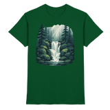 Arvenzo Fall Creek unisex shirt in bottle green, front view showing a sleek, premium casual shirt design.