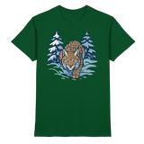 Arvenzo Snow Lynx unisex shirt in bottle green, front view showcasing the stylish design and comfortable fit.