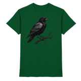 Dark green unisex Raven Shirt by Arvenzo featuring a stylish front design, made from high-quality fabric.