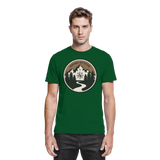 Front view of Arvenzo Trail Crest unisex shirt in bottle green, showcasing a premium casual shirt design.