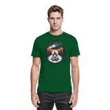 Arvenzo unisex Star Map shirt in bottle green, front view showcasing celestial star pattern on premium fabric.
