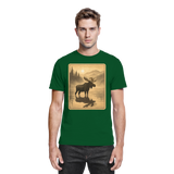 Front view of Arvenzo Calm Shore unisex shirt in premium bottle green fabric, featuring a relaxed fit and minimal design.