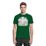 Arvenzo Alpine Bloom unisex shirt in bottle green, front view showcasing floral design and comfortable fit.