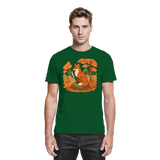 Front view of Arvenzo Ember Trail unisex shirt in bottle green, featuring a comfortable fit and stylish design.