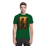 Front view of Arvenzo deep timber unisex shirt in bottle green, showcasing its classic design and premium fabric.