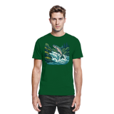 Silver Arvenzo unisex run shirt in bottle green, front view showing stylish design and comfortable fit.