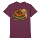 Front view of Arvenzo unisex Trail Rest Shirt in burgundy, showcasing a premium trail-inspired design and comfortable fit.
