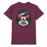 Unisex burgundy Star Map Shirt by Arvenzo featuring a celestial star pattern on the front.