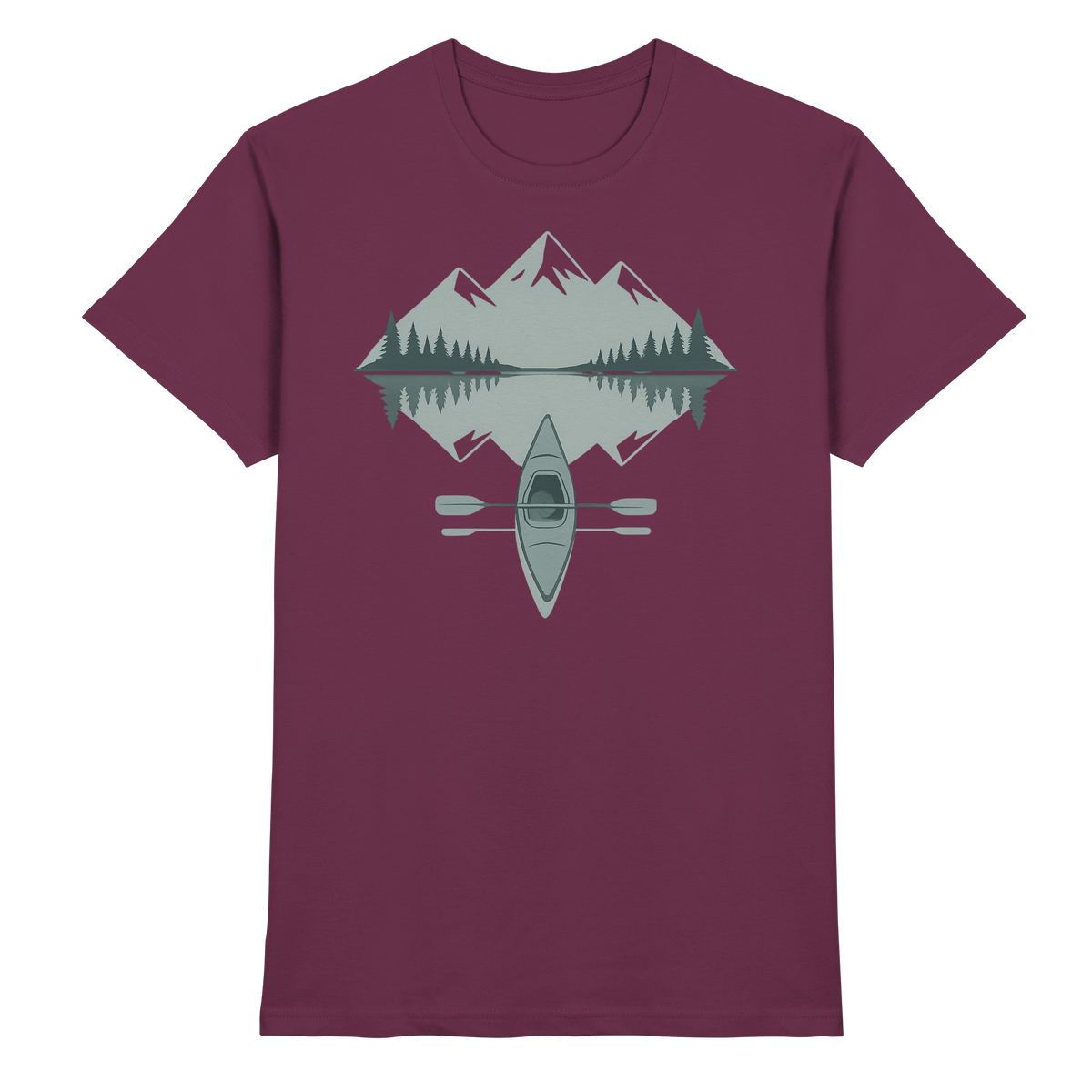Unisex Mirror Lake Shirt by Arvenzo in burgundy, featuring a front view of the premium shirt with a sleek design.