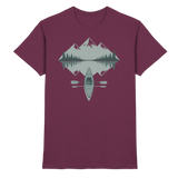 Unisex Mirror Lake Shirt by Arvenzo in burgundy, featuring a front view of the premium shirt with a sleek design.