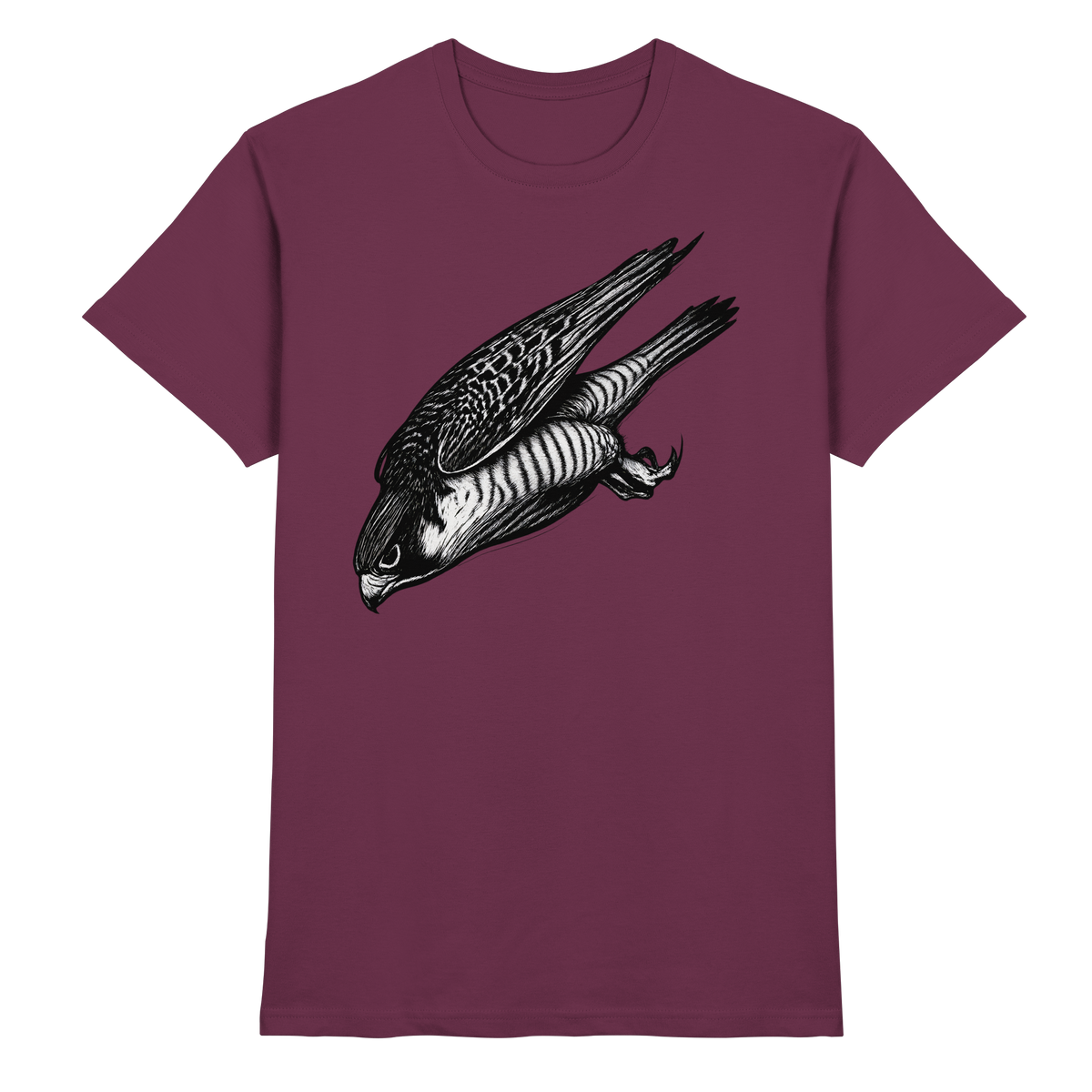Front view of Arvenzo Swift Dive unisex shirt in burgundy, showcasing a premium design and fit.
