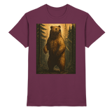 Front view of a burgundy Arvenzo Deep Timber unisex shirt, showcasing its premium fabric and stylish design.