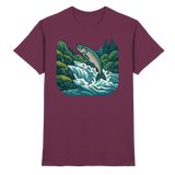 Unisex Silver Run Shirt by Arvenzo in burgundy, front view showing smooth fabric and classic design.