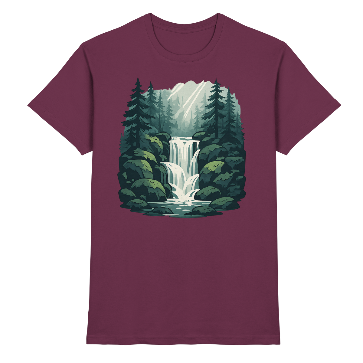 Front view of Arvenzo Fall Creek unisex shirt in burgundy with a classic fit and premium fabric.