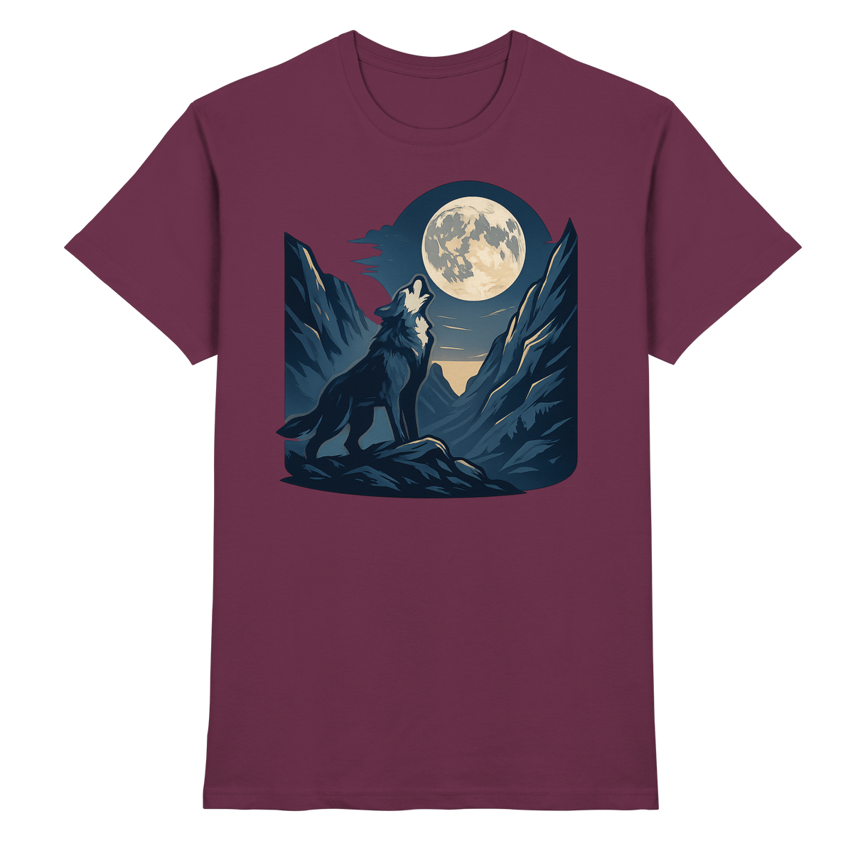 Unisex Silver Howl Shirt by Arvenzo in burgundy, front view showing the stylish design and premium fabric.