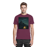 Front view of Arvenzo North Light unisex shirt in burgundy with a classic fit and smooth fabric texture.