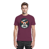 Unisex Star Map Shirt by Arvenzo in burgundy color, front view showcasing celestial star pattern on premium fabric.
