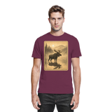 Front view of Arvenzo Calm Shore unisex shirt in burgundy, showcasing a relaxed fit and premium fabric.