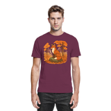 Arvenzo Ember Trail unisex shirt in burgundy, front view showcasing a stylish, premium design on a comfortable fabric.