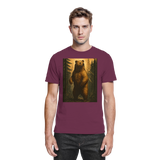 Unisex Deep Timber Shirt by Arvenzo in burgundy, front view showing classic collar and button-down design.