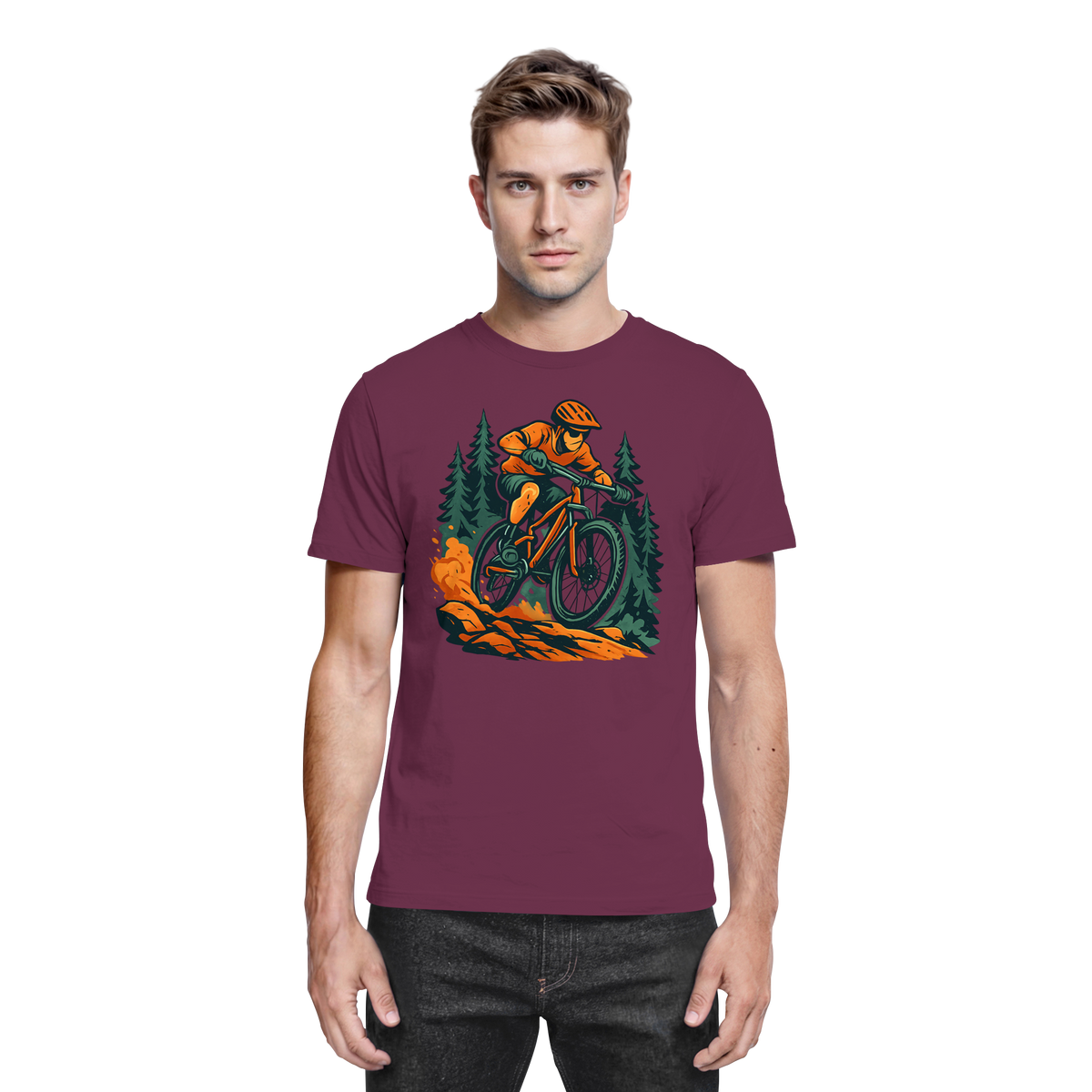Unisex Burgundy Dirt Rush Shirt by Arvenzo featuring a front view with a relaxed fit and premium fabric.