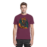Unisex Burgundy Dirt Rush Shirt by Arvenzo featuring a front view with a relaxed fit and premium fabric.