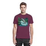 Unisex silver run shirt by Arvenzo featuring a front view in a premium burgundy fabric.
