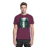 Front view of Arvenzo Fall Creek unisex shirt in burgundy with a classic crew neck and premium fabric.