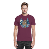Front view of Arvenzo Snow Lynx unisex shirt in burgundy, showcasing a premium fabric and stylish design.