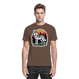 Front view of Arvenzo Lone Dusk unisex shirt in chocolate with a premium fabric finish.