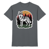 Dark grey unisex Lone Dusk shirt by Arvenzo, shown from the front, featuring a sleek, premium design for casual wear.