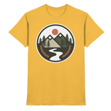 Front view of Arvenzo unisex Open Ground shirt in gold, showcasing a premium design and comfortable fit.