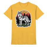 Front view of Arvenzo Lone Dusk unisex shirt in gold with a sleek, modern design and comfortable fit.