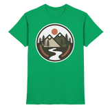 Front view of Arvenzo unisex Open Ground shirt in Kelly green, featuring a classic fit and smooth fabric.