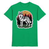 Front view of Arvenzo Lone Dusk unisex shirt in Kelly Green, featuring a premium design and comfortable fit.