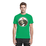 Front view of Arvenzo Open Ground unisex shirt in vibrant Kelly green, showcasing a casual, premium cotton design.