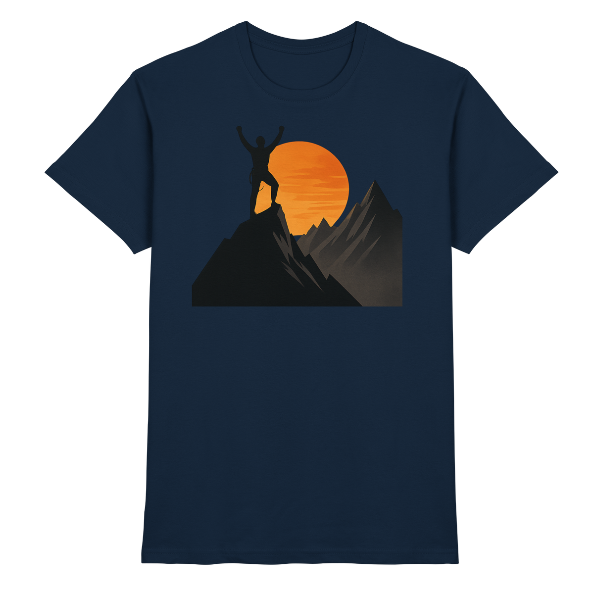 Front view of Arvenzo Bold Ascent unisex navy shirt with a clean, modern design and a comfortable fit.