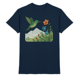 Front view of Arvenzo Bloom Wing unisex navy shirt featuring a stylish, premium design and comfortable fit.