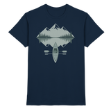 Front view of Arvenzo Mirror Lake unisex navy shirt with a classic fit and minimal design.