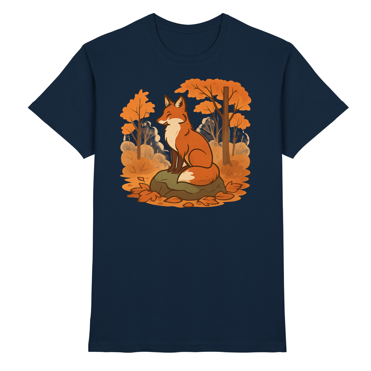 Arvenzo Ember Trail unisex navy shirt front view, premium fabric, casual style, with a relaxed fit and classic crew neckline.