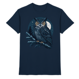 Unisex Navy Night Watch Shirt by Arvenzo, front view showing classic collar and logo detail on smooth fabric.