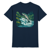 Unisex navy Silver Run Shirt by Arvenzo, featuring a front view of the premium silver-colored fabric and stylish design.