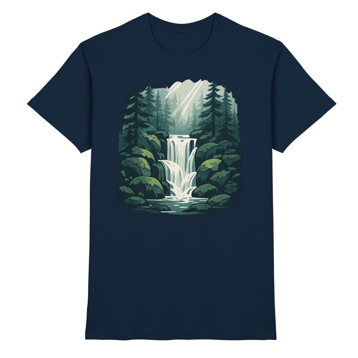 Unisex navy Fall Creek shirt by Arvenzo, front view showing classic fit and smooth fabric.