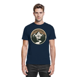 Front view of Arvenzo Trail Crest Unisex Shirt in navy, showcasing a premium casual t-shirt design.