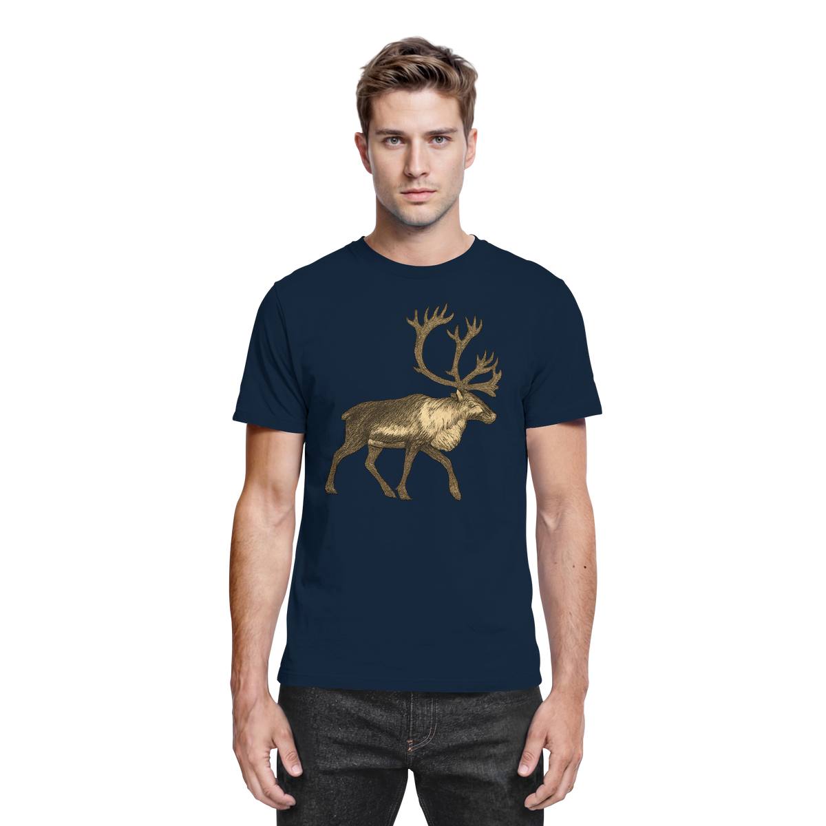Unisex navy Tundra Walk shirt by Arvenzo, front view showing classic fit and premium fabric for casual wear.