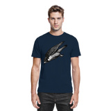 Front view of Arvenzo Swift Dive unisex navy shirt with a sleek design and comfortable fit.