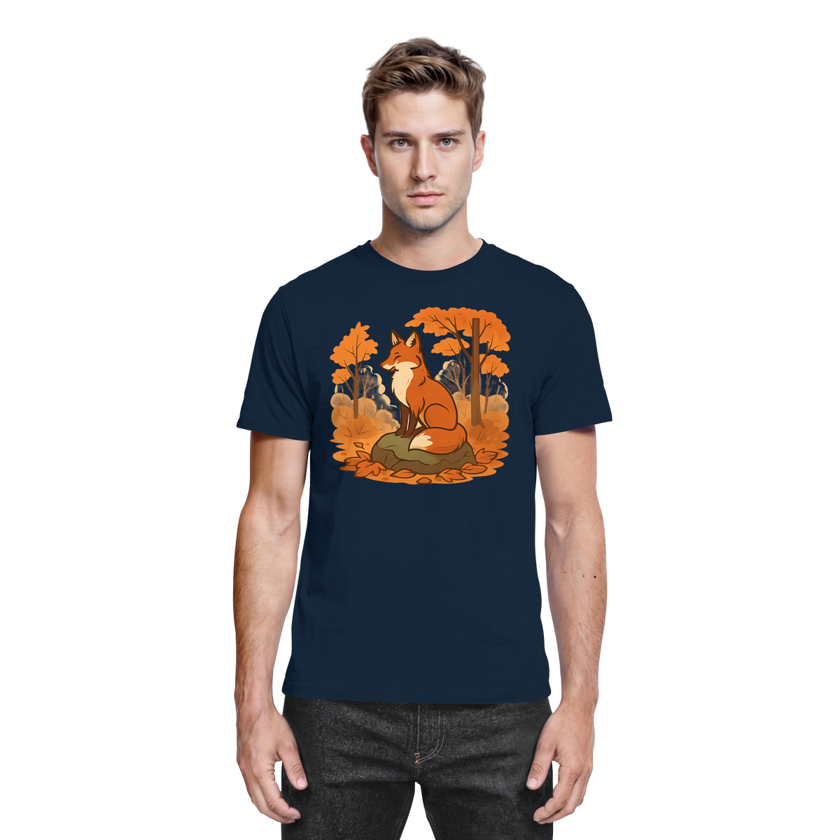 Arvenzo Ember Trail unisex navy shirt front view, premium fabric, casual fit, suitable for outdoor and everyday wear