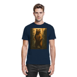 Front view of Arvenzo deep navy unisex Timber shirt with a classic collar and button-down design.