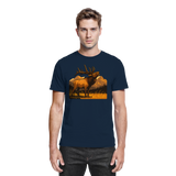 Front view of Arvenzo unisex Elk Meadow shirt in navy, showcasing the premium fabric and clean design.